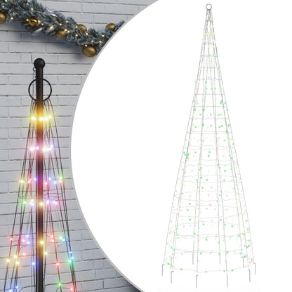 Albero di Natale a LED su Pennone 550 LED Colorato 300 cm