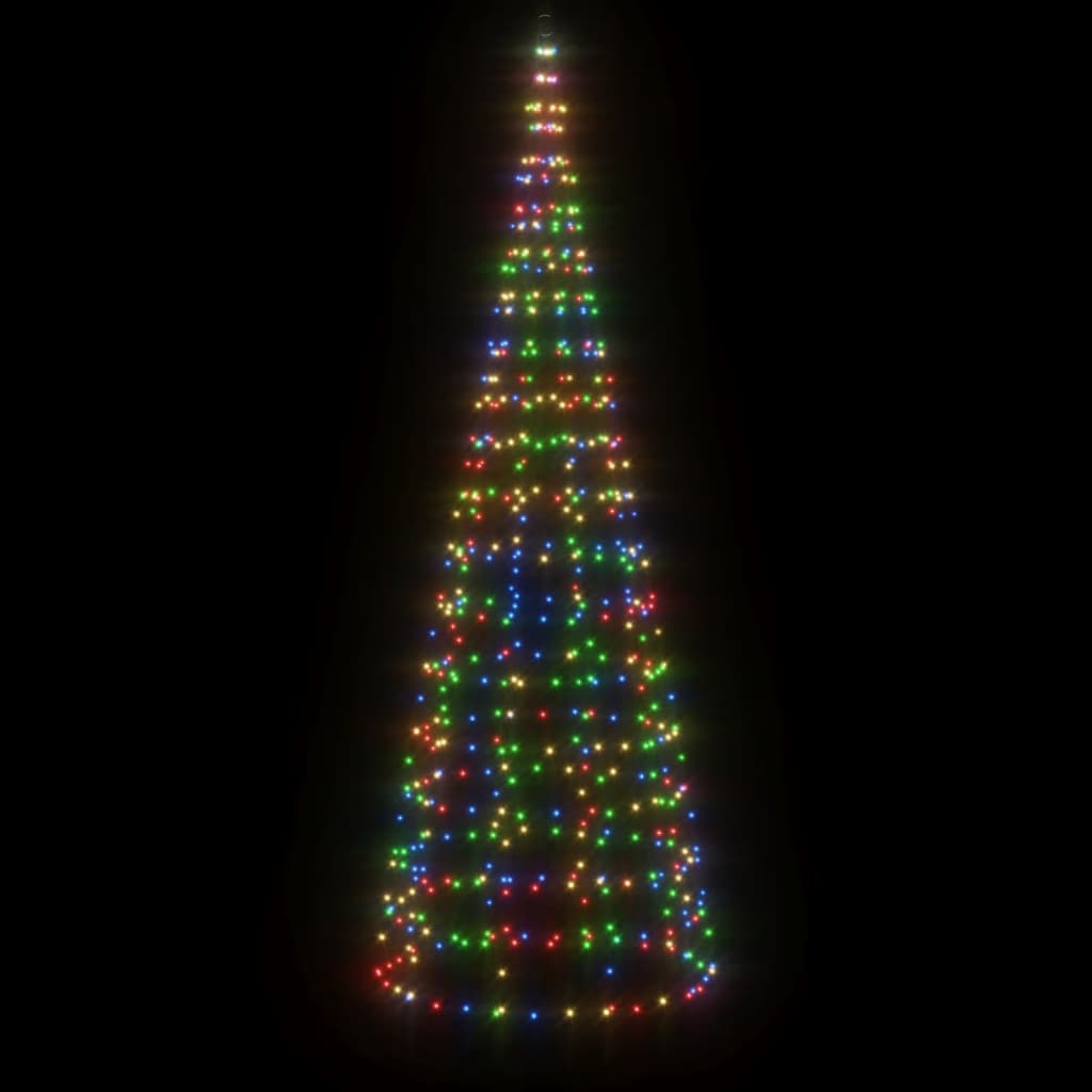 Albero di Natale a LED su Pennone 550 LED Colorato 300 cm