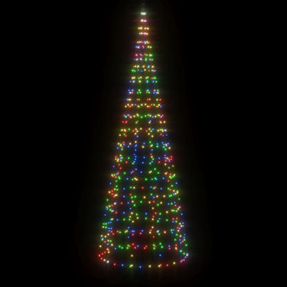 Albero di Natale a LED su Pennone 550 LED Colorato 300 cm
