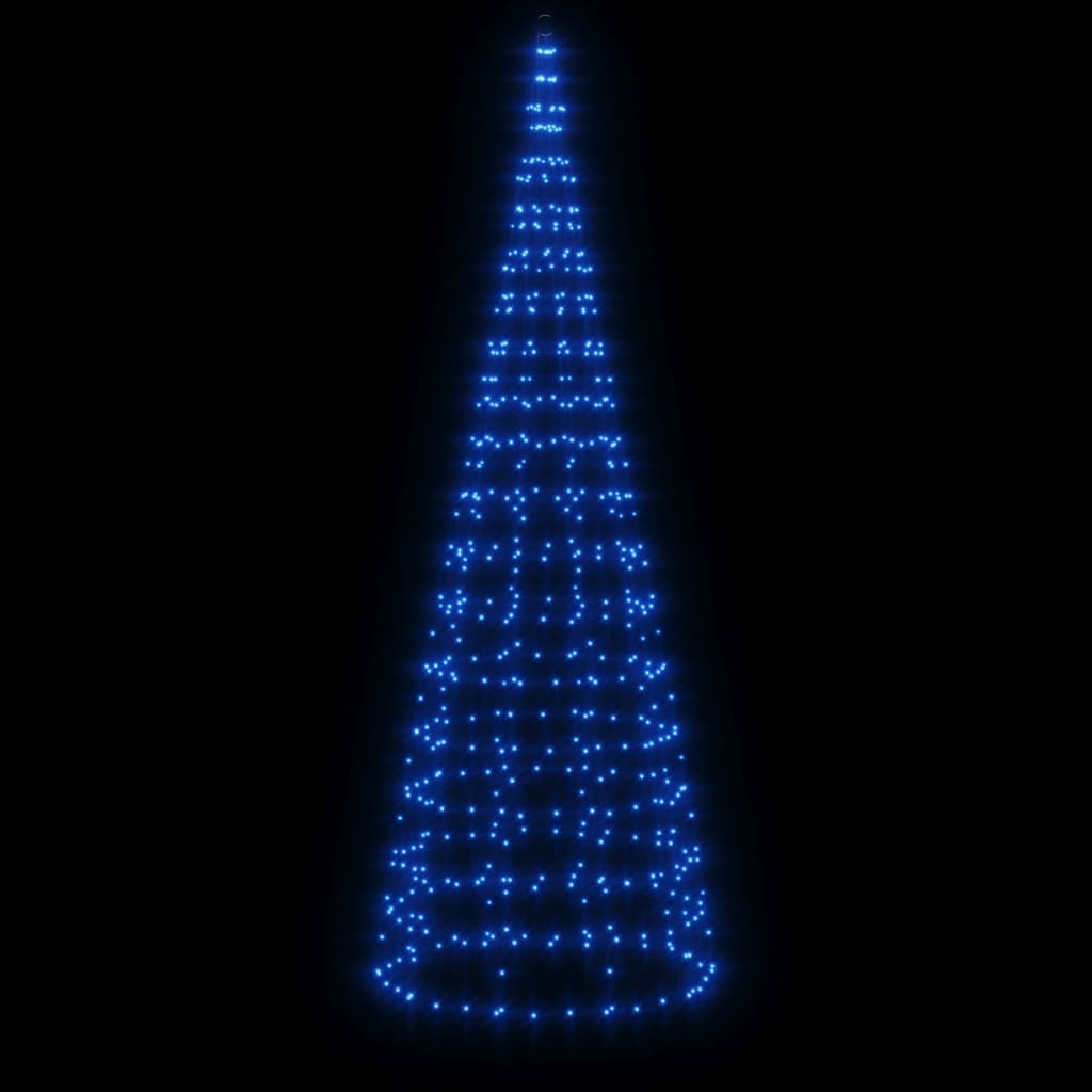 Albero di Natale a LED su Asta della Bandiera 550 LED Blu 300cm