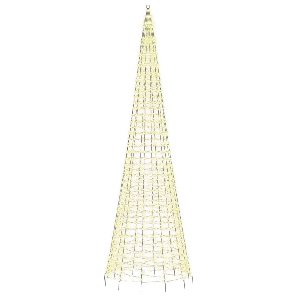 Albero di Natale a LED su Pennone 1534 LED Bianco Caldo 500 cm