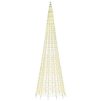 Albero di Natale a LED su Pennone 1534 LED Bianco Caldo 500 cm