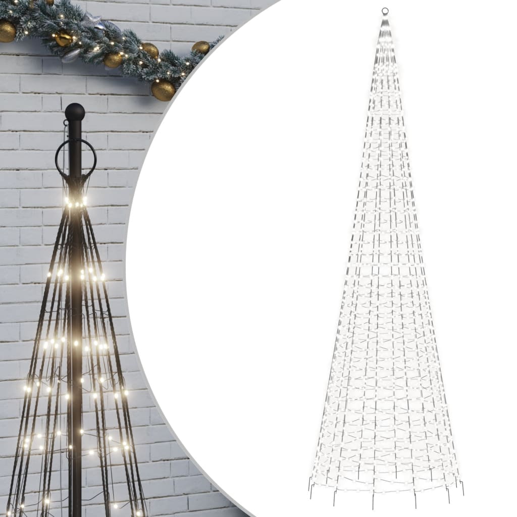 Albero di Natale a LED su Asta 1534 LED Bianco Freddo 500 cm