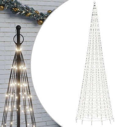Albero di Natale a LED su Asta 1534 LED Bianco Freddo 500 cm