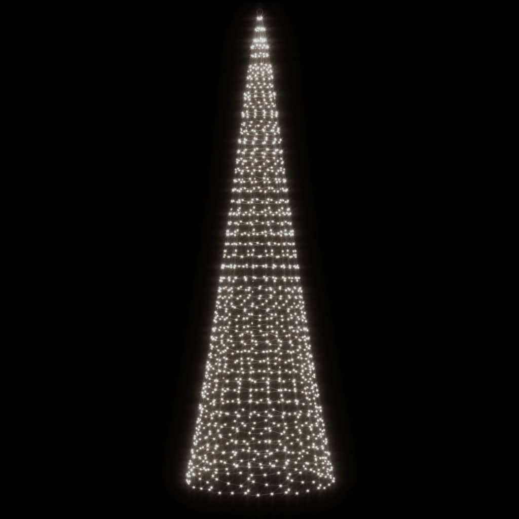 Albero di Natale a LED su Asta 1534 LED Bianco Freddo 500 cm