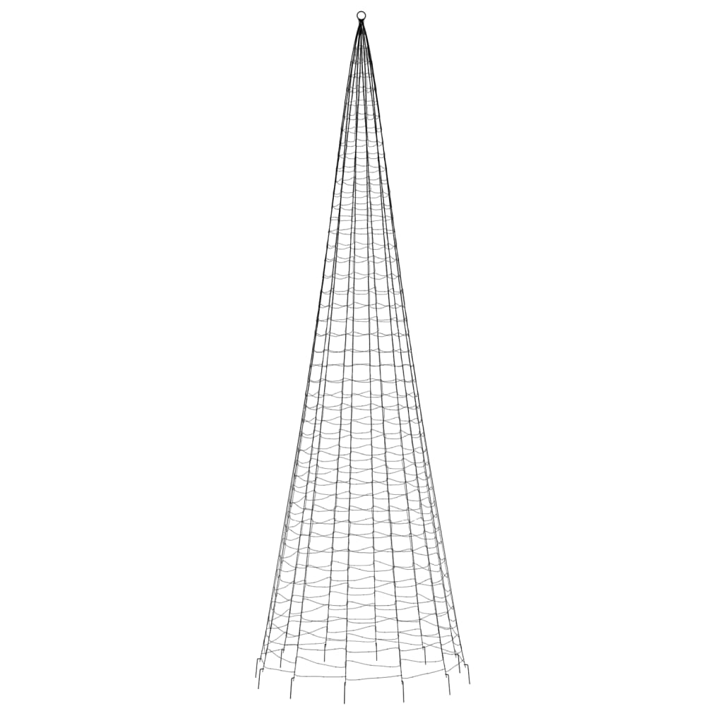Albero di Natale a LED su Pennone 1534 LED Colorato 500 cm