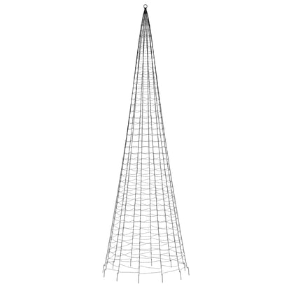 Albero di Natale a LED su Pennone 1534 LED Colorato 500 cm