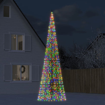 Albero di Natale a LED su Pennone 1534 LED Colorato 500 cm