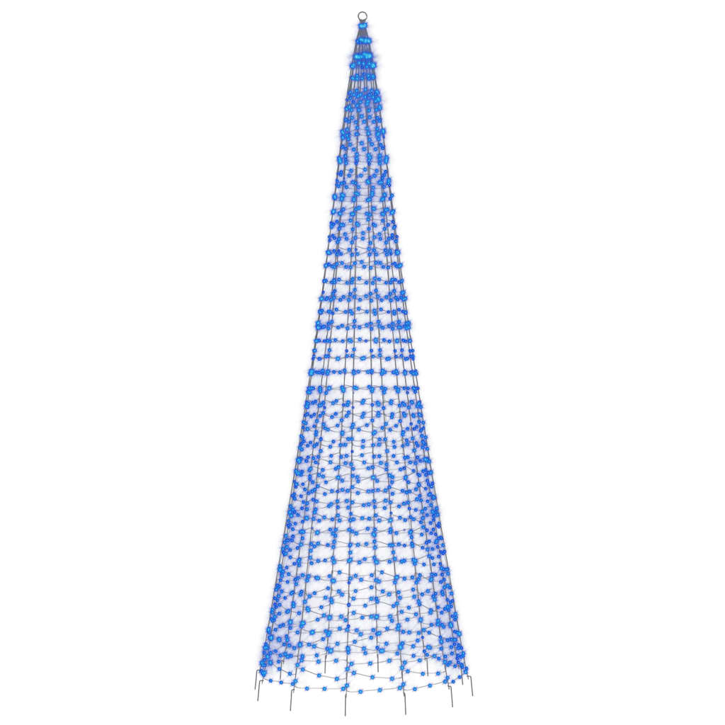 Albero di Natale a LED su Pennone 1534 LED Blu 500 cm
