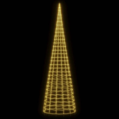 Albero di Natale a LED su Pennone 3000 LED Bianco Caldo 800 cm