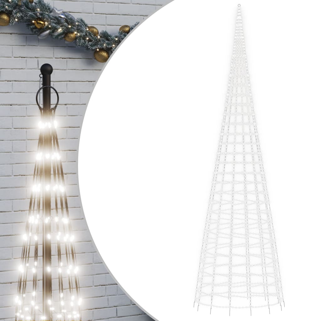 Albero di Natale a LED su Asta 3000 LED Bianco Freddo 800 cm