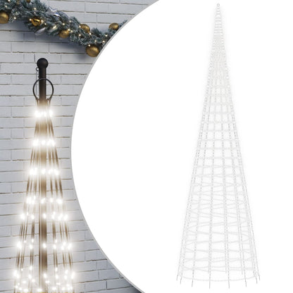 Albero di Natale a LED su Asta 3000 LED Bianco Freddo 800 cm