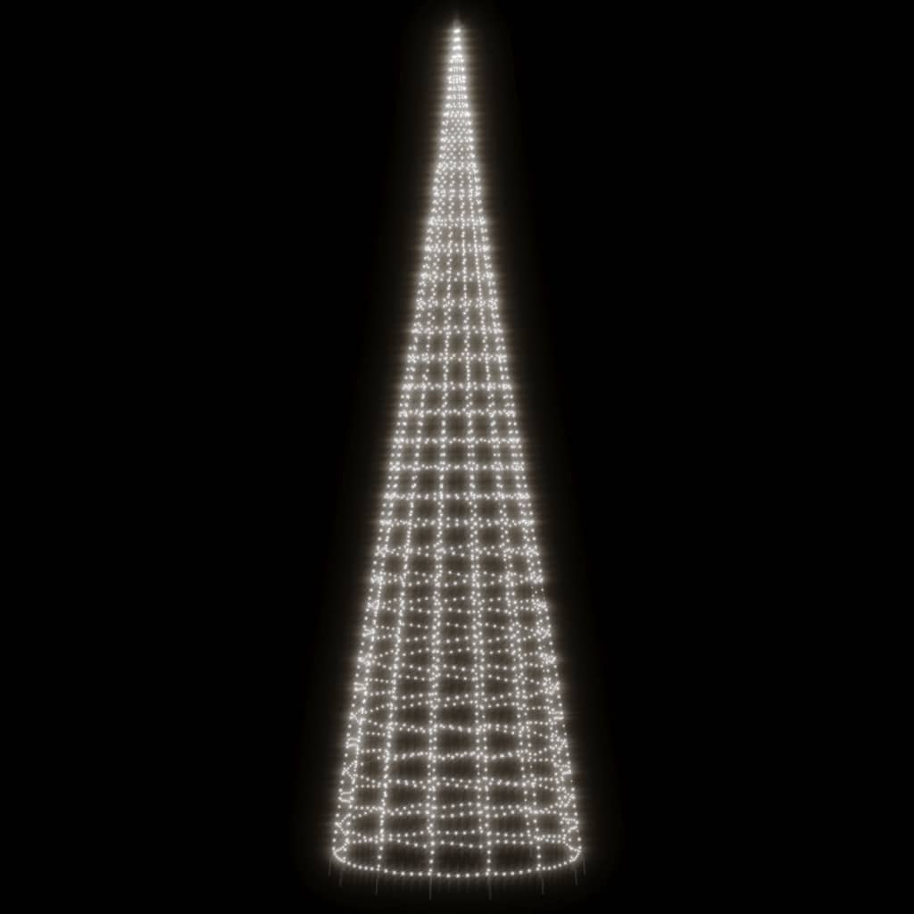 Albero di Natale a LED su Asta 3000 LED Bianco Freddo 800 cm