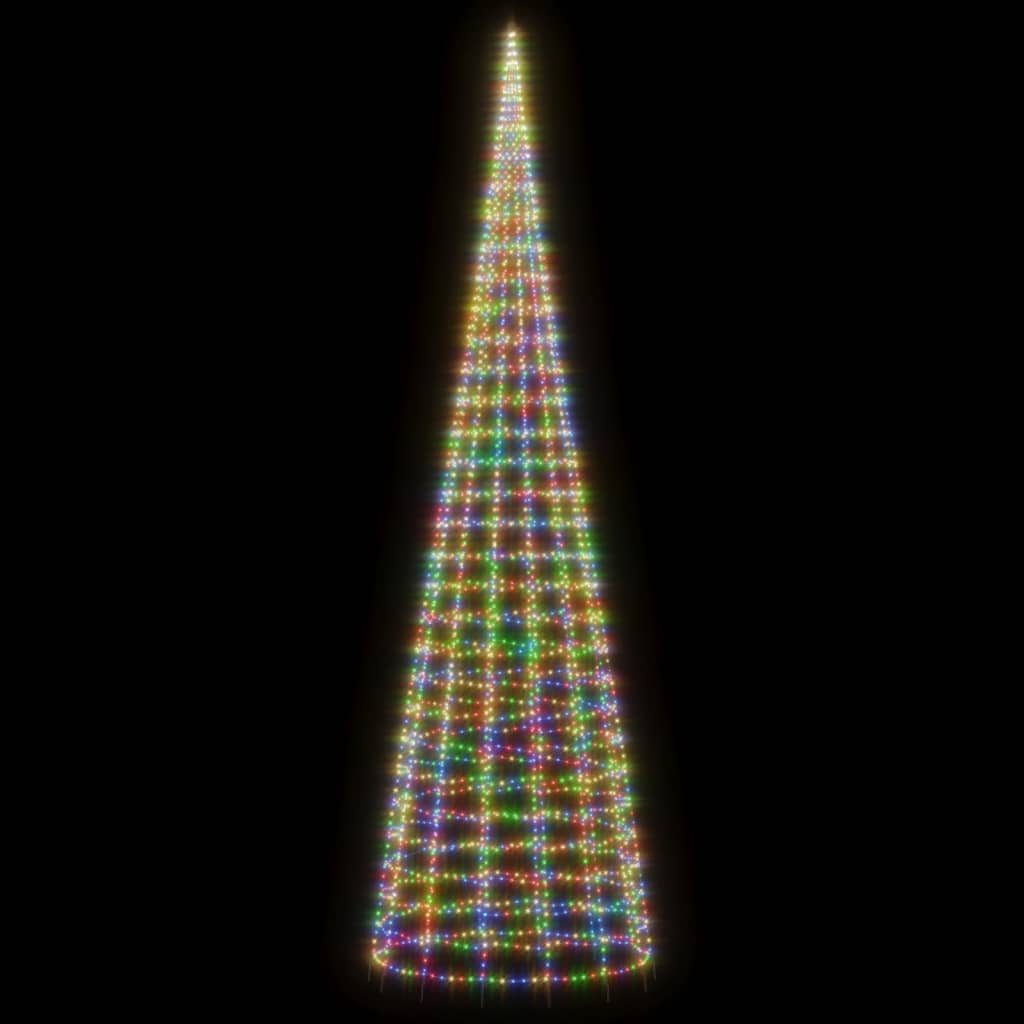 Albero di Natale a LED su Pennone 3000 LED Colorati 800 cm