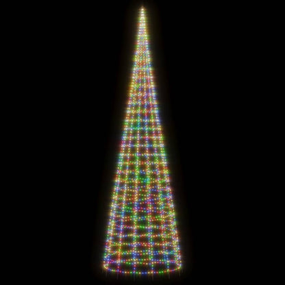 Albero di Natale a LED su Pennone 3000 LED Colorati 800 cm