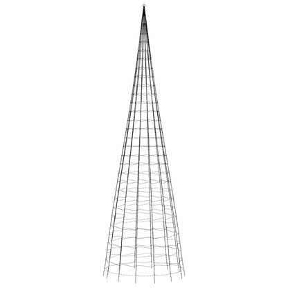 Albero di Natale a LED su Pennone 3000 LED Colorati 800 cm