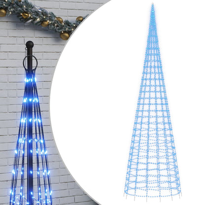 Albero di Natale a LED su Pennone 3000 LED Blu 800 cm