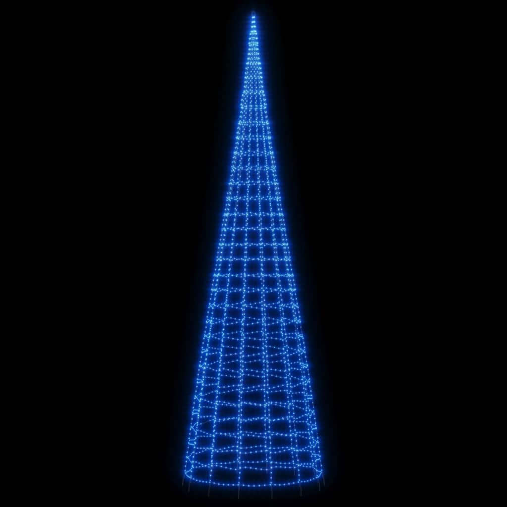 Albero di Natale a LED su Pennone 3000 LED Blu 800 cm