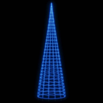 Albero di Natale a LED su Pennone 3000 LED Blu 800 cm