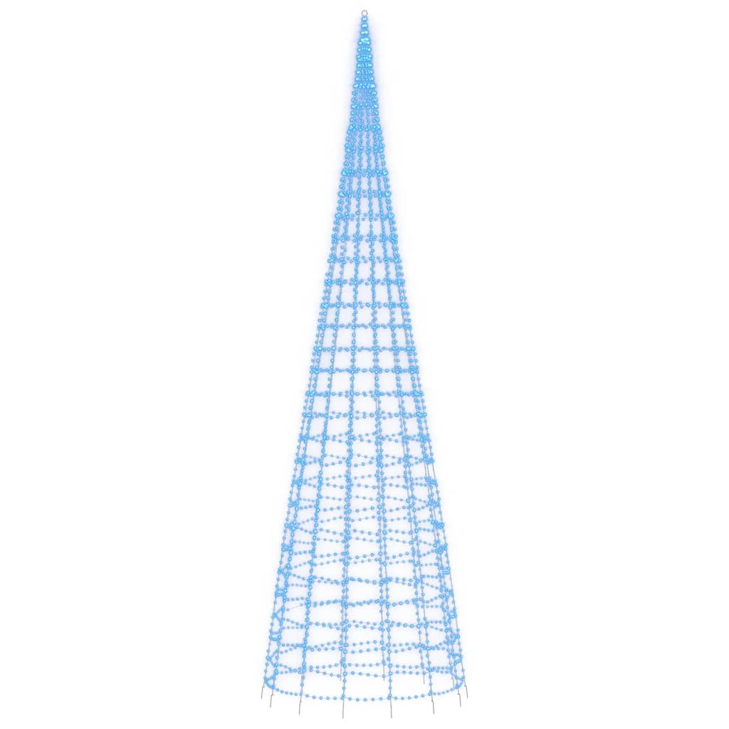 Albero di Natale a LED su Pennone 3000 LED Blu 800 cm