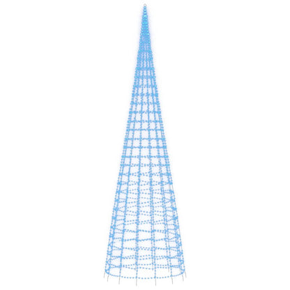 Albero di Natale a LED su Pennone 3000 LED Blu 800 cm