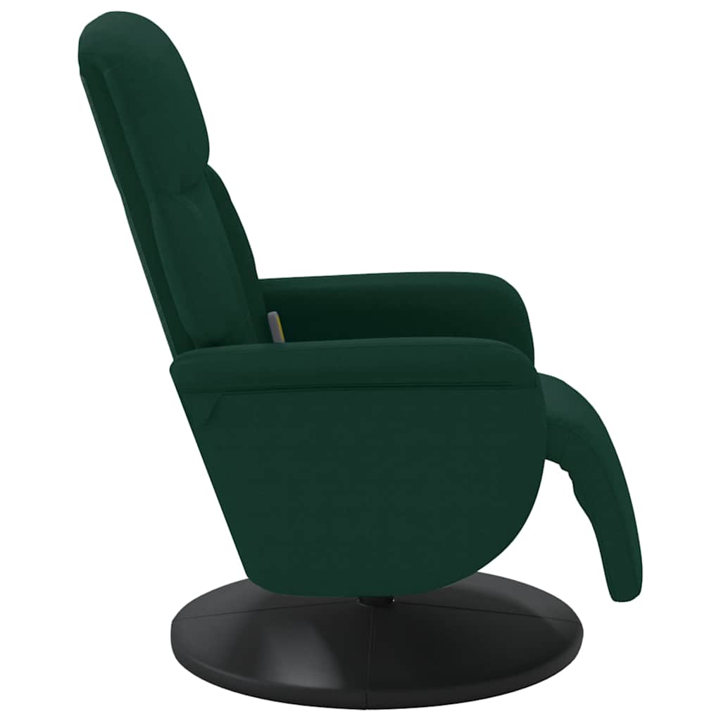 Poltrona Reclinante Massaggio Poggiapiedi Verde Scuro Velluto