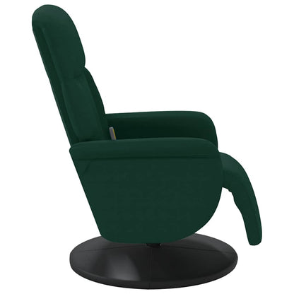Poltrona Reclinante Massaggio Poggiapiedi Verde Scuro Velluto