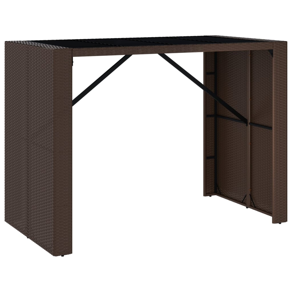 Set Bar da Giardino 5 pz con Cuscini in Polyrattan Marrone