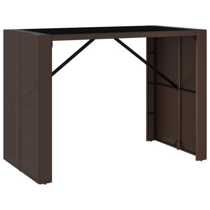 Set Bar da Giardino 5 pz con Cuscini in Polyrattan Marrone