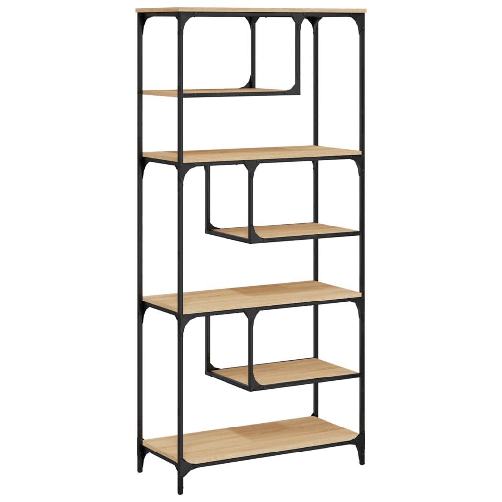 Libreria Rovere Sonoma 81x36x176 cm in Legno Multistrato
