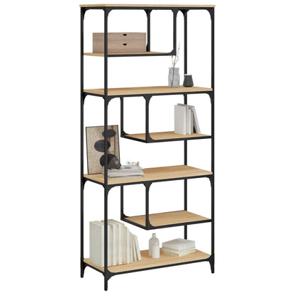 Libreria Rovere Sonoma 81x36x176 cm in Legno Multistrato