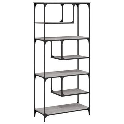 Libreria Grigio Sonoma 81x36x176 cm in Legno Multistrato