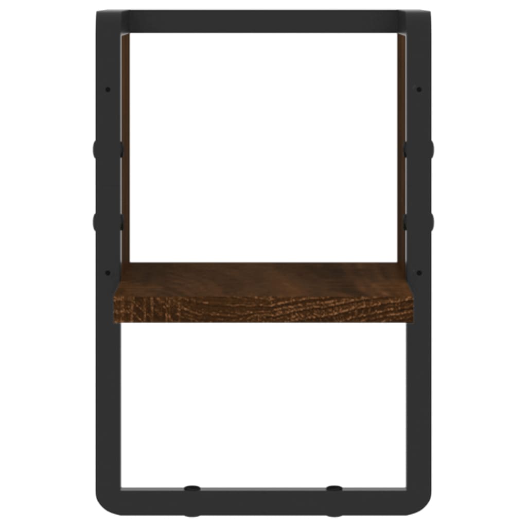 Mensola a Parete con Asta Rovere Marrone 20x25x30 cm