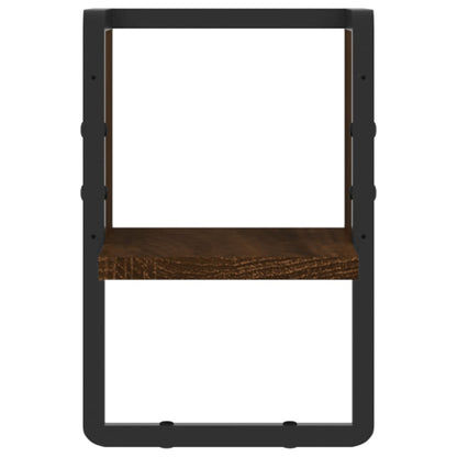 Mensola a Parete con Asta Rovere Marrone 20x25x30 cm