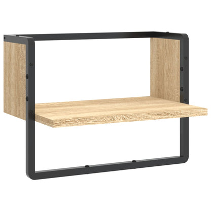 Mensola a Parete con Asta Rovere Sonoma 40x25x30 cm