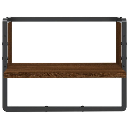 Mensola a Parete con Asta Rovere Marrone 40x25x30 cm
