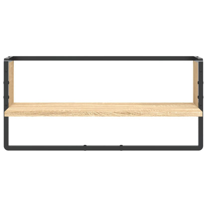 Mensola a Parete con Asta Rovere Sonoma 65x25x30 cm