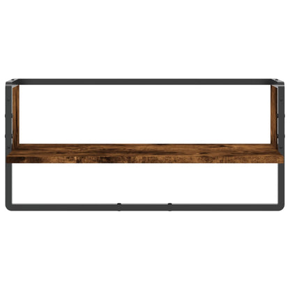 Mensola a Parete con Asta Rovere Fumo 65x25x30 cm