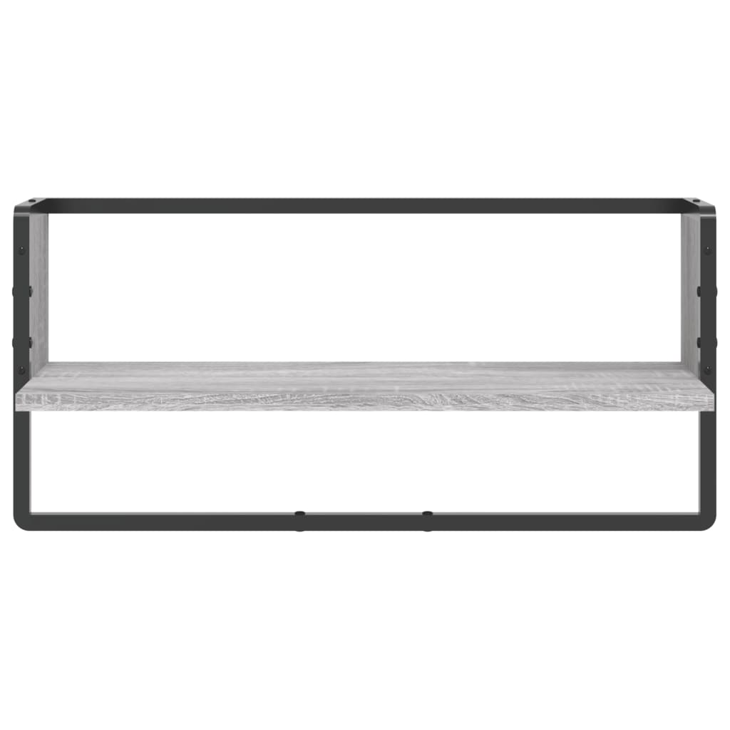 Mensola a Parete con Asta Grigio Sonoma 65x25x30 cm