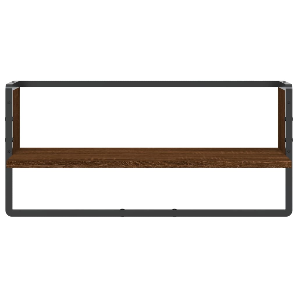 Mensola a Parete con Asta Rovere Marrone 65x25x30 cm