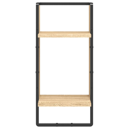 Mensola da Parete con Asta Rovere Sonoma 30x25x65 cm