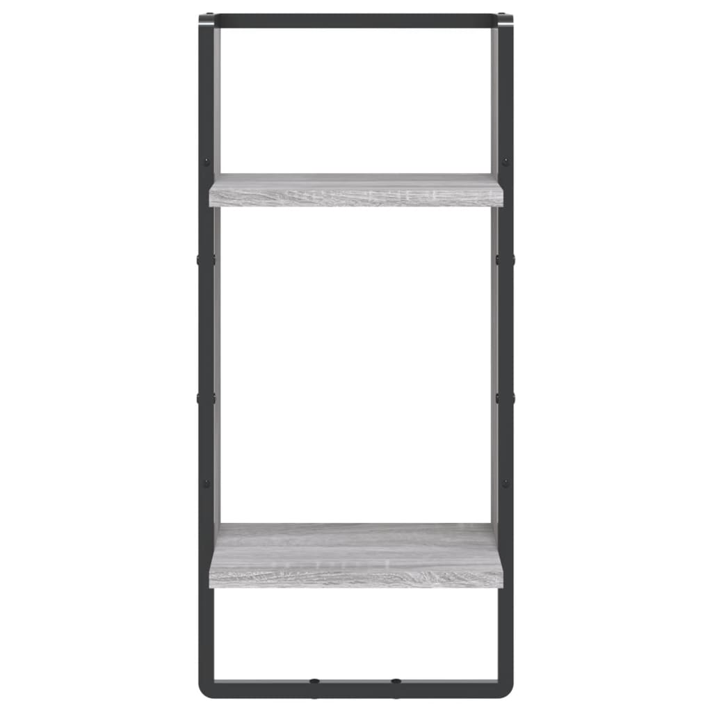 Mensola a Parete con Asta Grigio Sonoma 30x25x65 cm