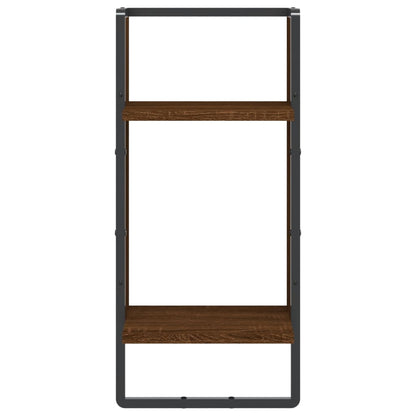 Mensola da Parete con Asta Rovere Marrone 30x25x65 cm