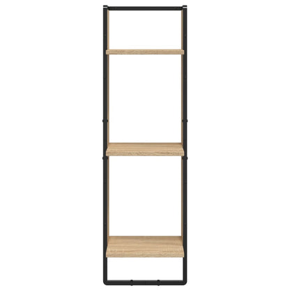 Scaffale Parete 3 Ripiani Rovere Sonoma 30x25x100cm Multistrato