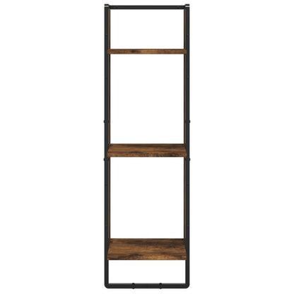 Scaffale a Parete 3 Ripiani Rovere Fumo 30x25x100cm Multistrato