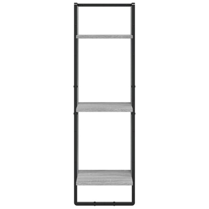 Scaffale Parete 3 Ripiani Grigio Sonoma 30x25x100cm Multistrato