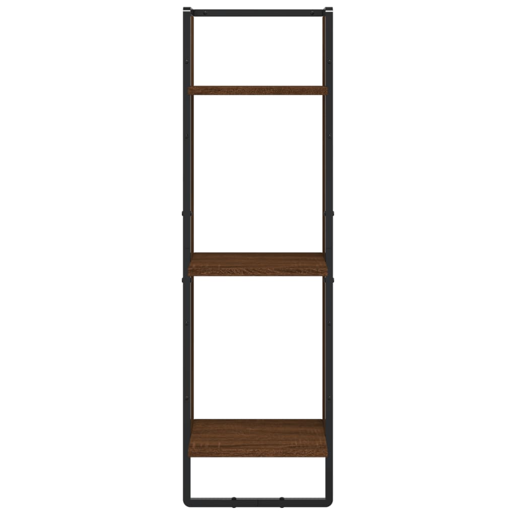 Scaffale Parete 3Ripiani Rovere Marrone 30x25x100cm Multistrato