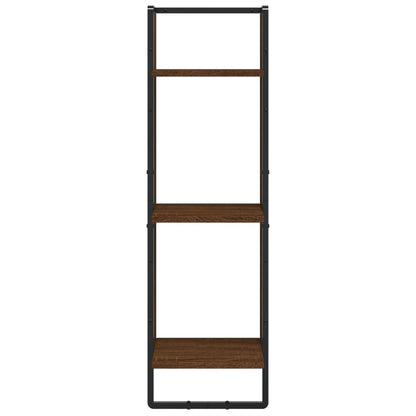 Scaffale Parete 3Ripiani Rovere Marrone 30x25x100cm Multistrato