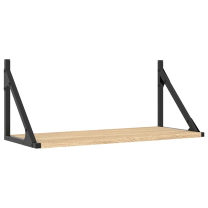 Mensole Parete 2pz Rovere Sonoma 60x25x25,5cm Legno Multistrato