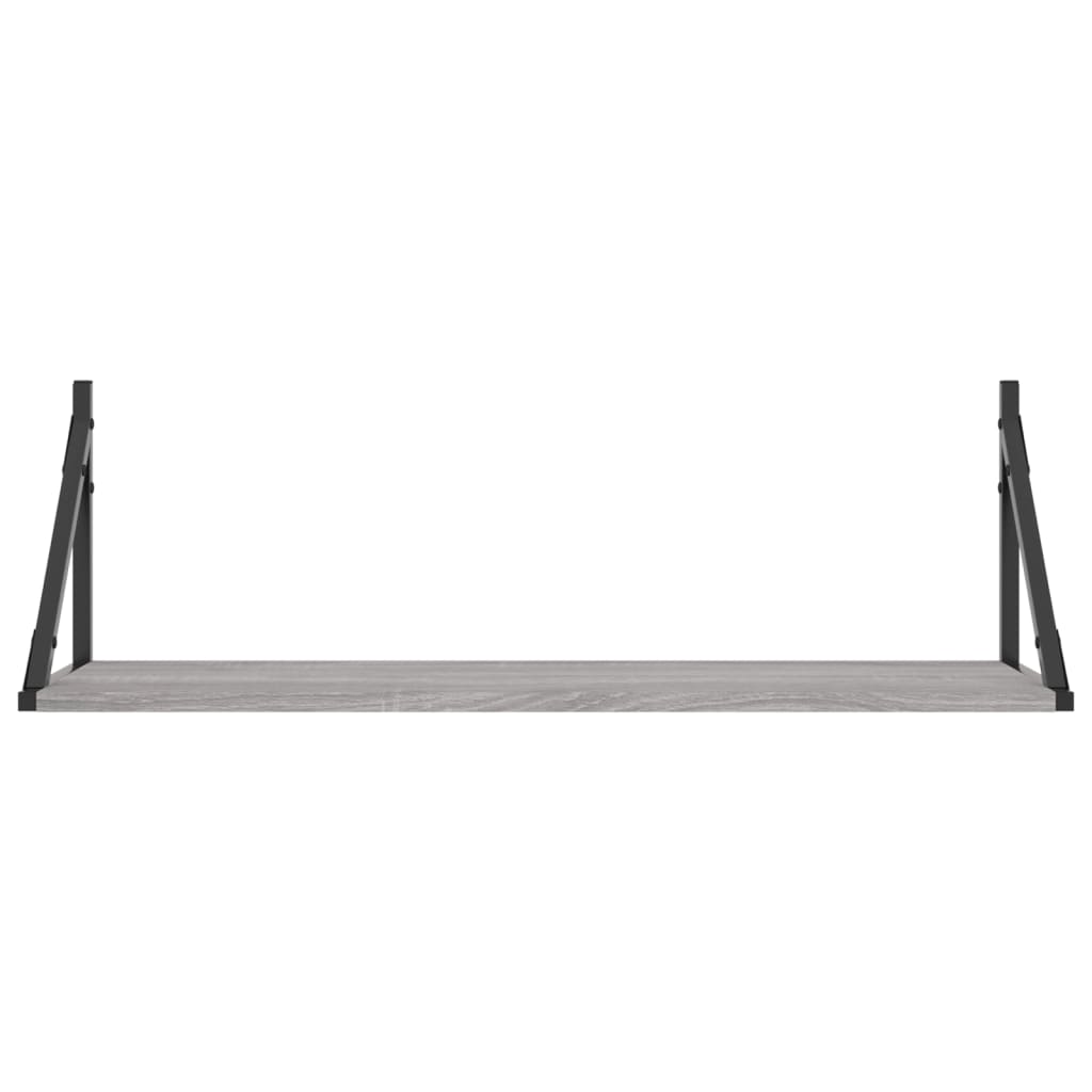 Mensole Parete 2pz Grigio Sonoma 80x25x25,5cm Legno Multistrato